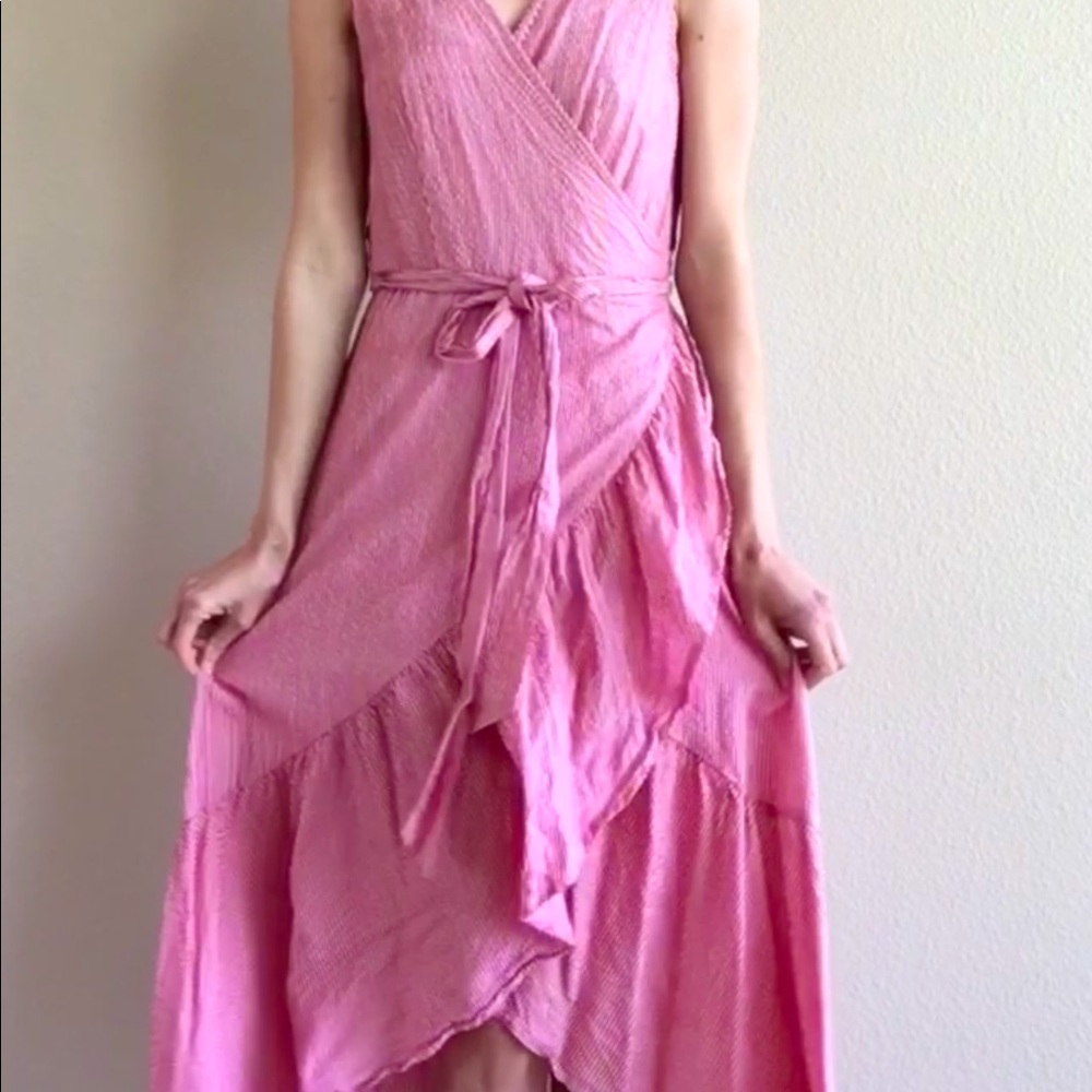 Who What Wear Wrap Striped Dress